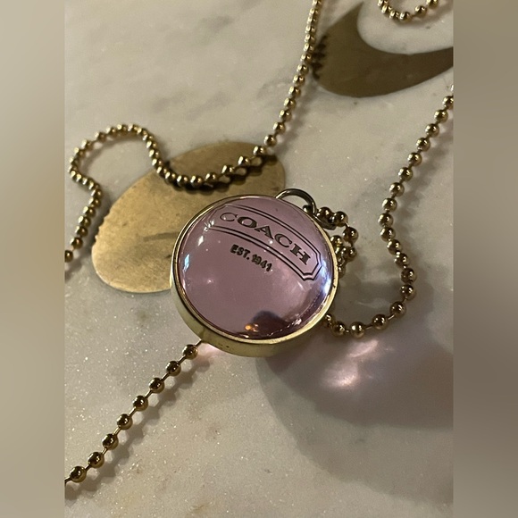 COACH Vintage Orb Sphere Transparent Bag Charm Keychain Pendant With Ball Chain